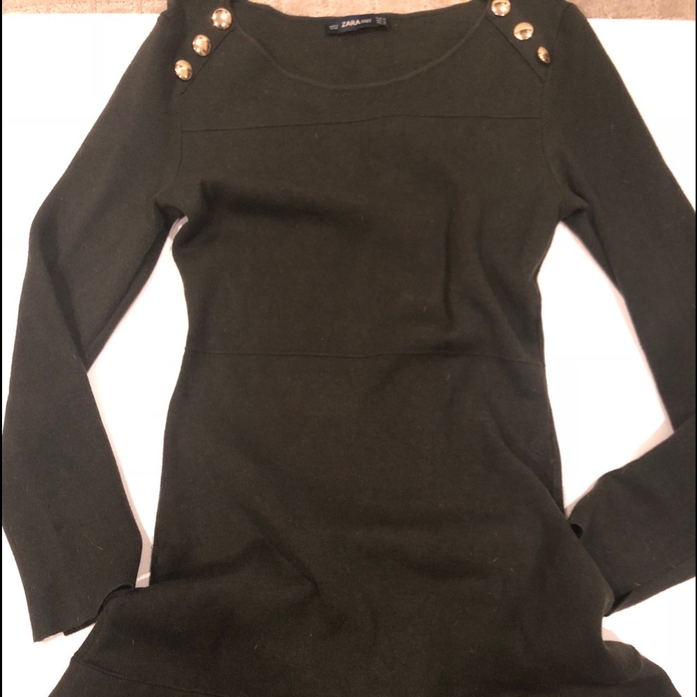 ZARA military style dress with gold buttons